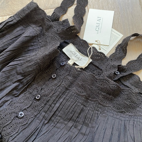 NWT The Great. Black cotton cachet dress. Size 1. - Picture 6 of 10